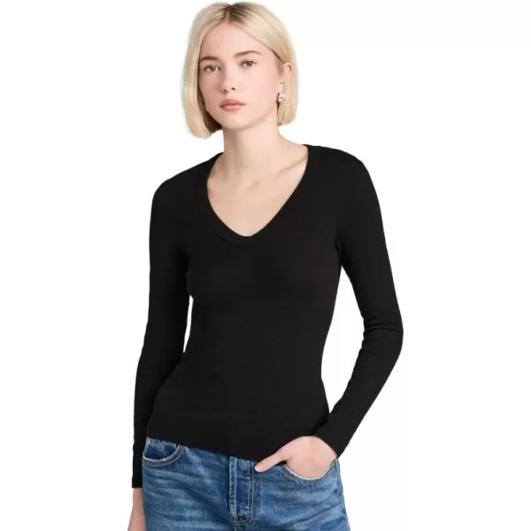 Enza Costa Womens Textured Rib TopBlack