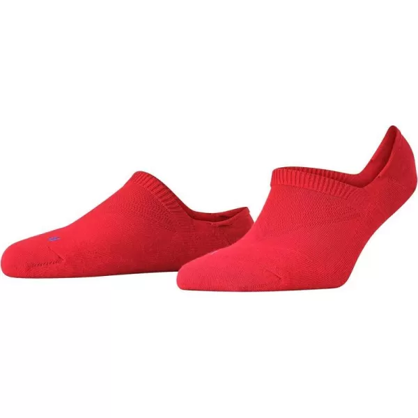 FALKE Womens Cool Kick No Show Socks Breathable Cooling Effect Polyester Low Cut Everyday Sock Non Slip HeelRed Fire 8150