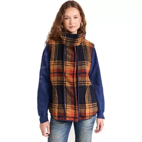 FP Movement Womens Wrapped Up Blanket VestNavy and Gold