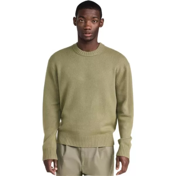 FRAME Mens Cashmere Crew Neck SweaterKhaki Green