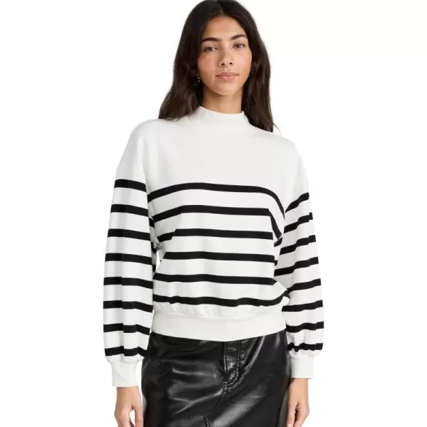 FRAME Womens Balloon Sleeve SweatshirtOff White Multi