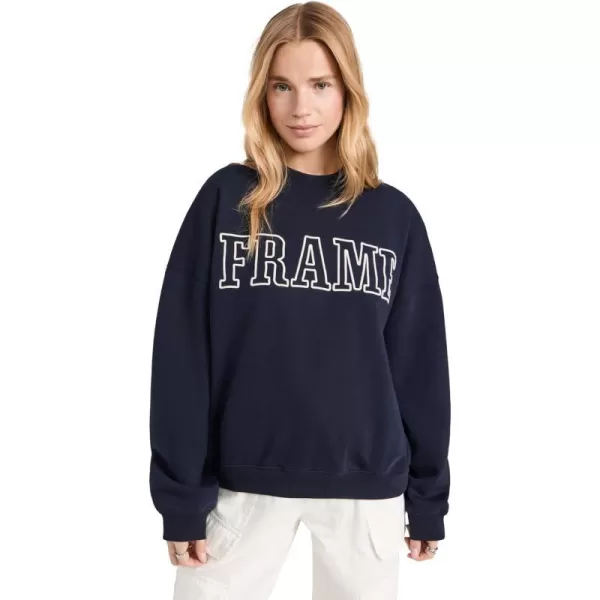 FRAME Womens Block Letter SweatershirtNavy