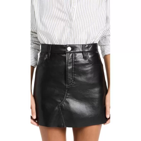 FRAME Womens High n Tight Recycled Leather SkirtNoir