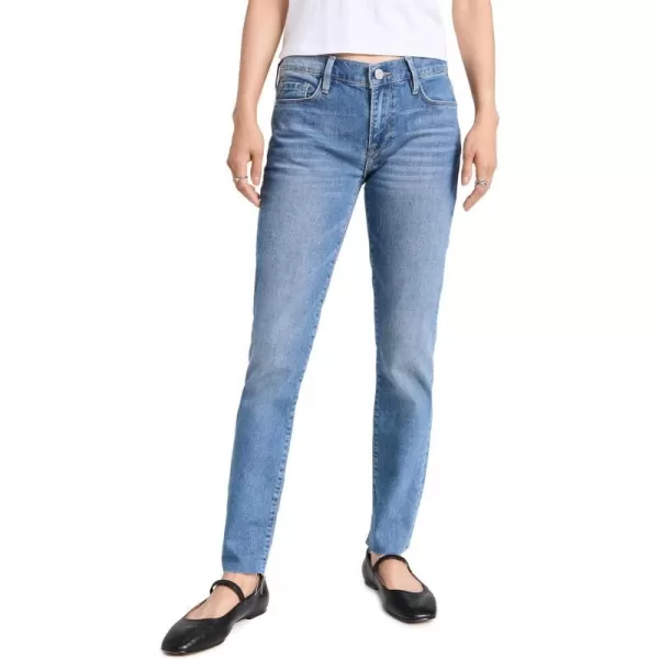 FRAME Womens Le Garcon Rolled Raw After JeansDeepwater