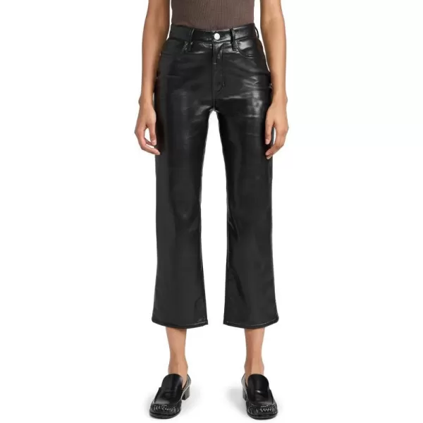 FRAME Womens Le Jane Crop Recycled Leather JeansNoir