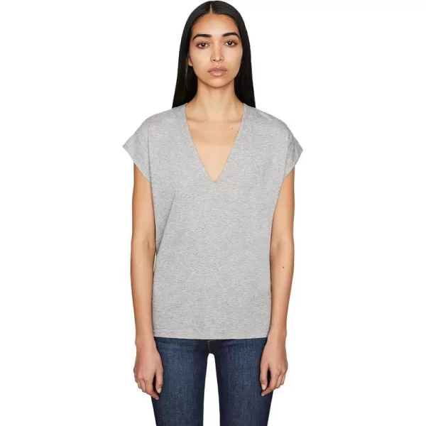 FRAME Womens Le Mid Rise V Neck TeeGris Heather