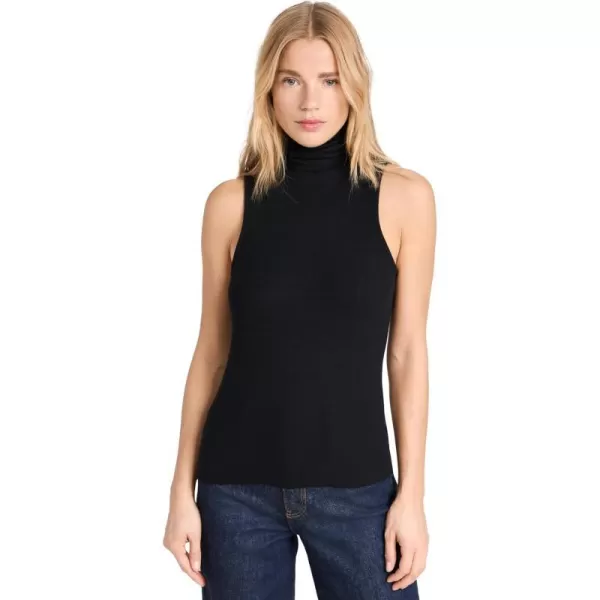 FRAME Womens Sleeveless Mockneck TopBlack