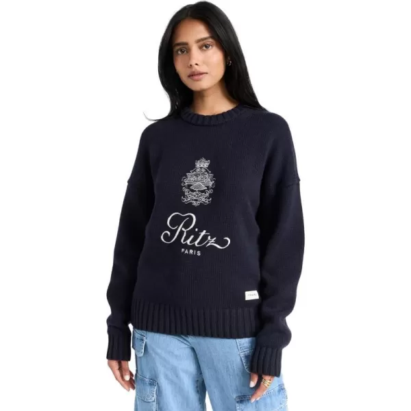 FRAME Womens x Ritz Paris Unisex Cashmere SweaterNavy