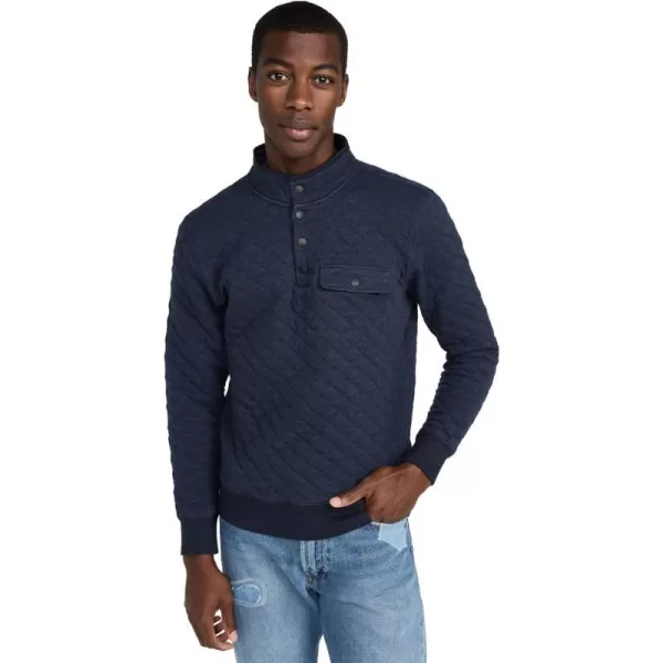 Faherty Mens Epic Quilted Fleece PulloverNavy Melange