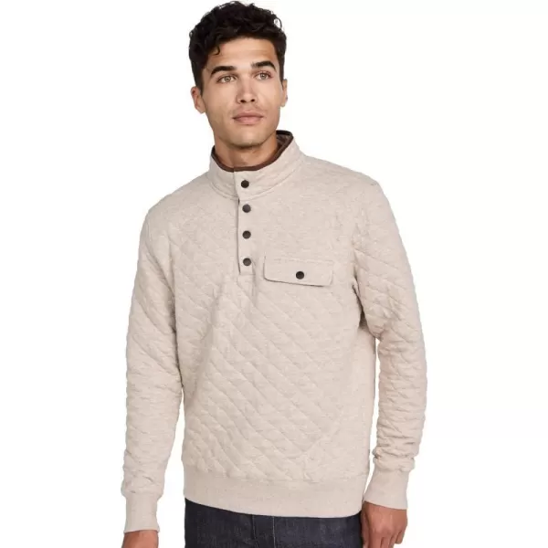 Faherty Mens Epic Quilted Fleece PulloverOatmeal Melange