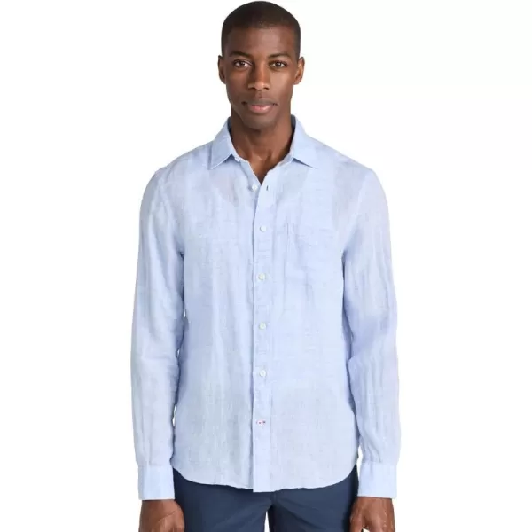 Faherty Mens Linen Laguna ShirtLight Blue Melange