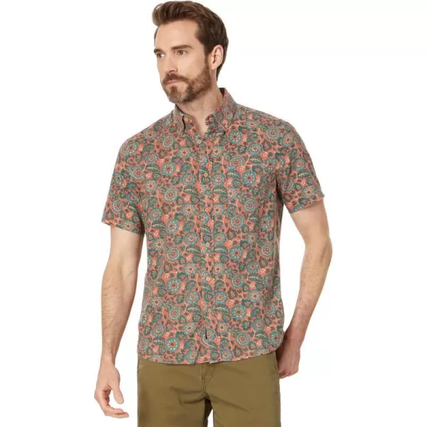 Faherty Mens Short Sleeve Breeze ShirtRose Turquoise Blossom