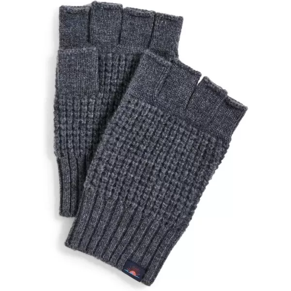 Faherty Mens Waffle Fingerless GlovesCharcoal Heather