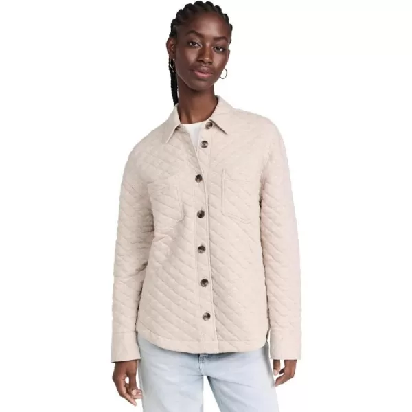 Faherty Womens Epic Quilted Fleece OvershirtOatmeal Melange