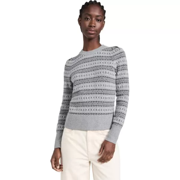 Faherty Womens Highland Fair Isle SweaterGrey Multi