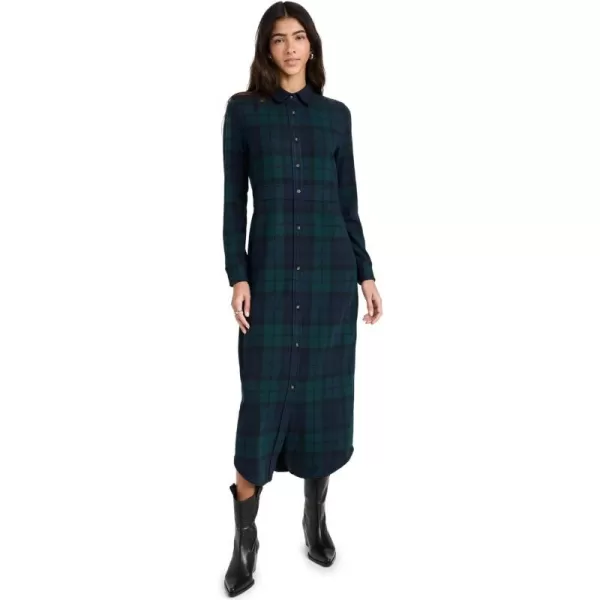 Faherty Womens Legend Sweater Maxi DressBlackwatch Plaid