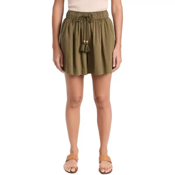 Faherty Womens Marina Seersucker ShortsMilitary Olive