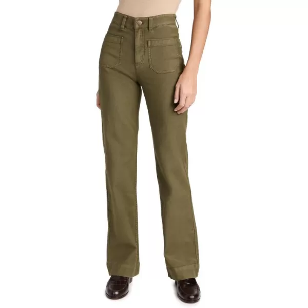 Faherty Womens Stretch Terry Slim Wide Leg PantsMilitary Olive