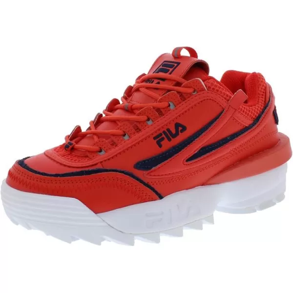 Fila Womens Disruptor Ii Premium Comfortable SneakersRedWhiteBlack