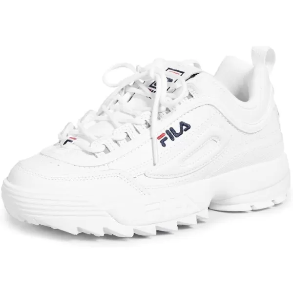 Fila Womens Disruptor Ii Premium Comfortable SneakersWhiteNavyRed