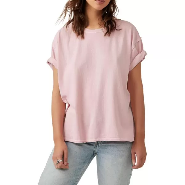 Free People Womens Nina TeeSilver Pink