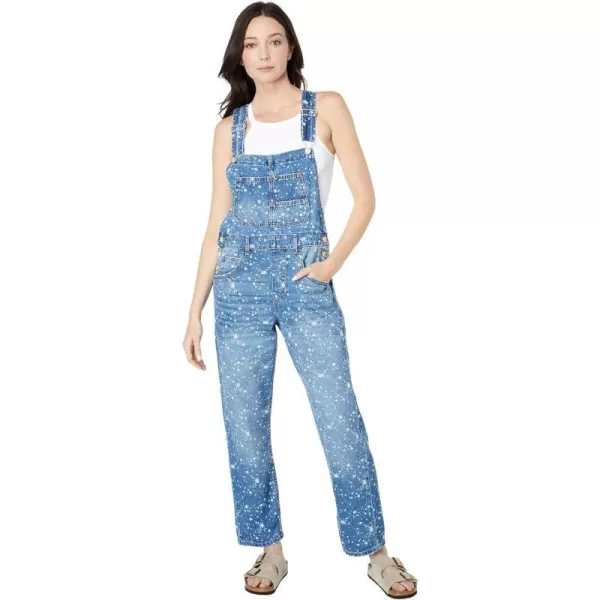 Free People Womens Ziggy Denim OverallsBleach Splatter Perf