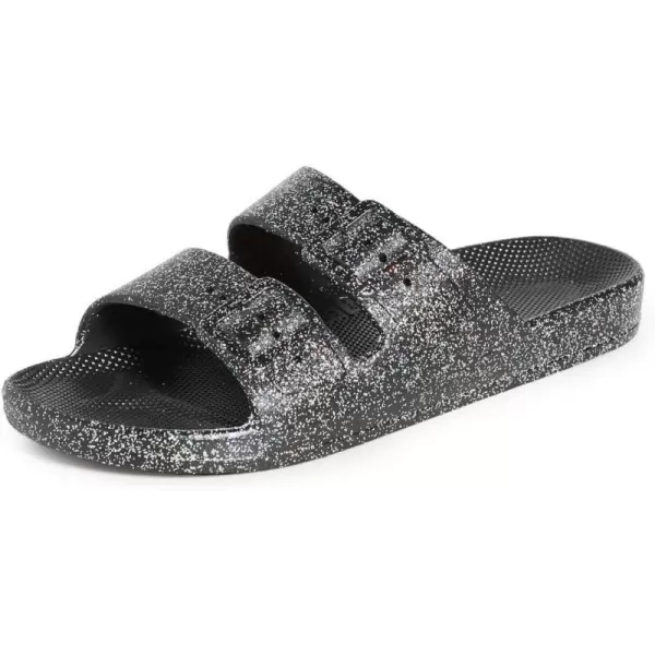 Freedom Moses Womens Moses Two Band SlidesAngie Glitter