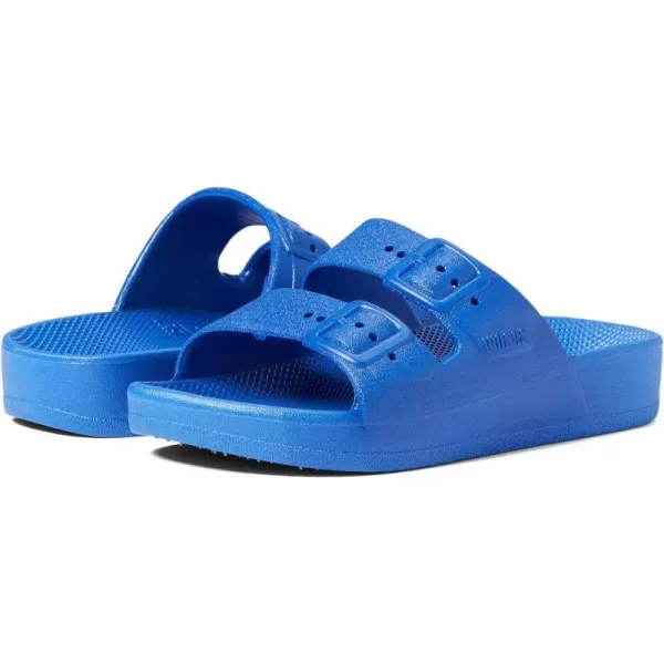 Freedom Moses Womens Moses Two Band SlidesBlue 1