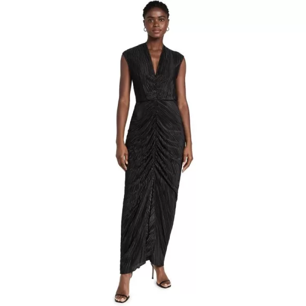 Good American Womens Always Fits Plisse Maxi DressBlack001