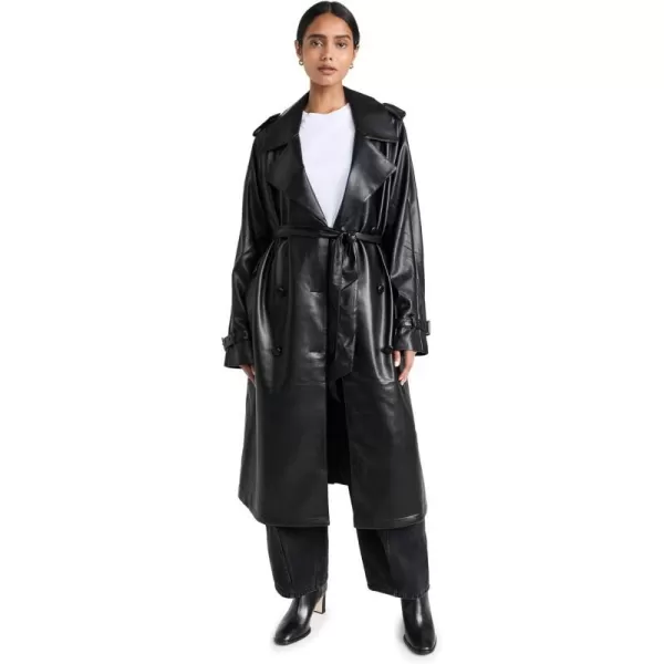 Good American Womens Chino Trench CoatBlack001