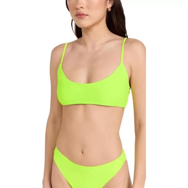 Good American Womens Deep Scoop Swim TopElectric Lime002