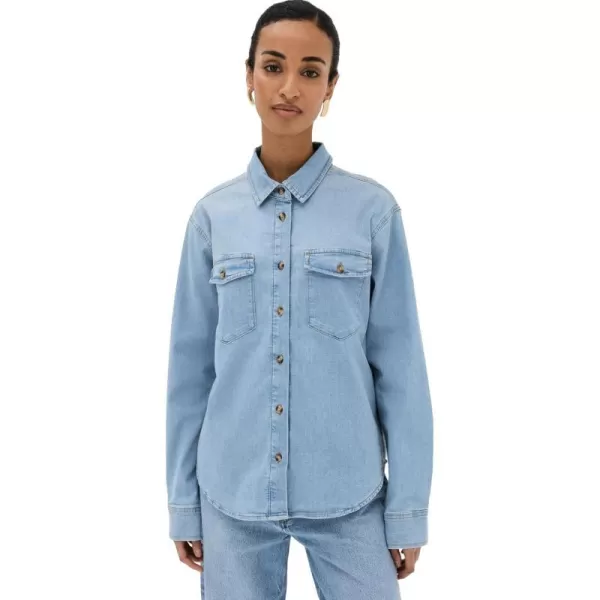 Good American Womens Denim Fitted ShirtIndigo641