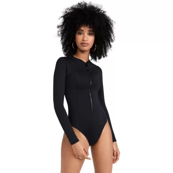 Good American Womens Scuba Rash Guard SwimsuitBlack001