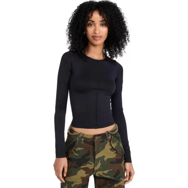 Good American Womens Sculpted Seamless TeeBlack001