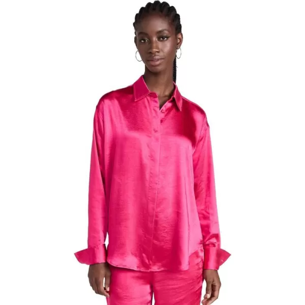 Good American Womens Washed Satin Weekend ShirtLove Potion007