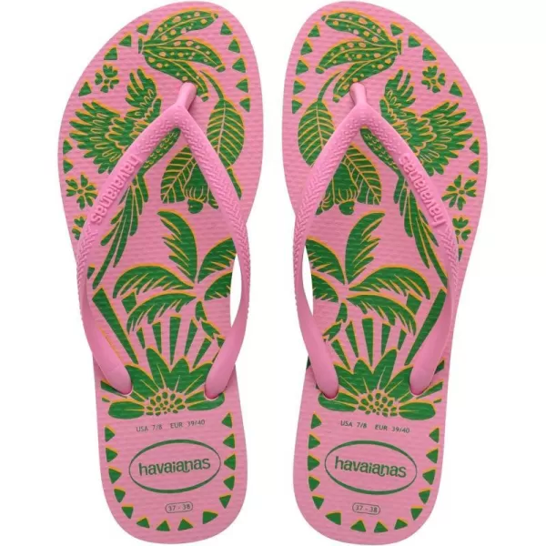 Havaianas Womens Slim Tucano Sandals FlipFlopPink Lemonade