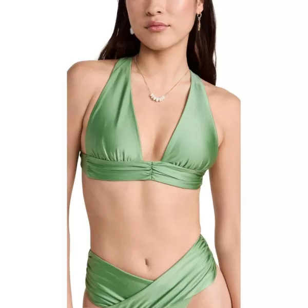 JADE Swim Womens Capri Bikini TopBasil Sheen