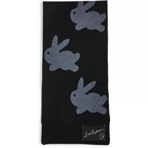 JW Anderson Mens Bunny Jacquard ScarfBlackCharcoal