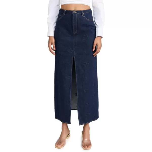 Jason Wu Womens Long Low Rise Denim SkirtNavy