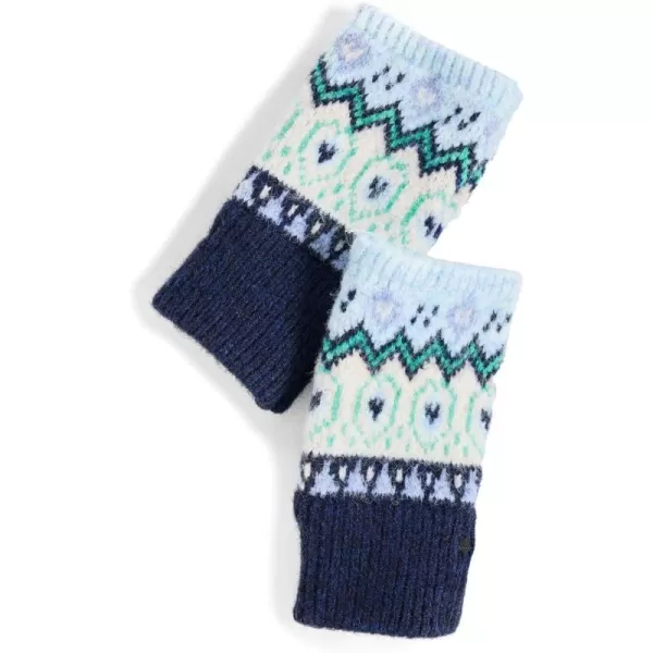 Jocelyn Womens Knit Fair Isle Fingerless MittensBlue Multi