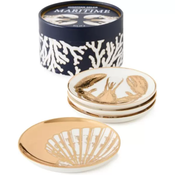 Jonathan Adler Womens Maritime Cocktail Coasters Set of 4 White One SizeWhite