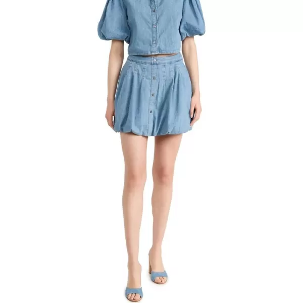 Jonathan Simkhai STANDARD Womens Smyth Denim Shirting Bubble Hem SkirtVatia