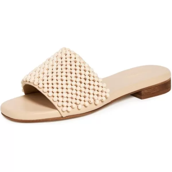 KAANAS Womens Aju Hand Beaded Slide SandalsNatural