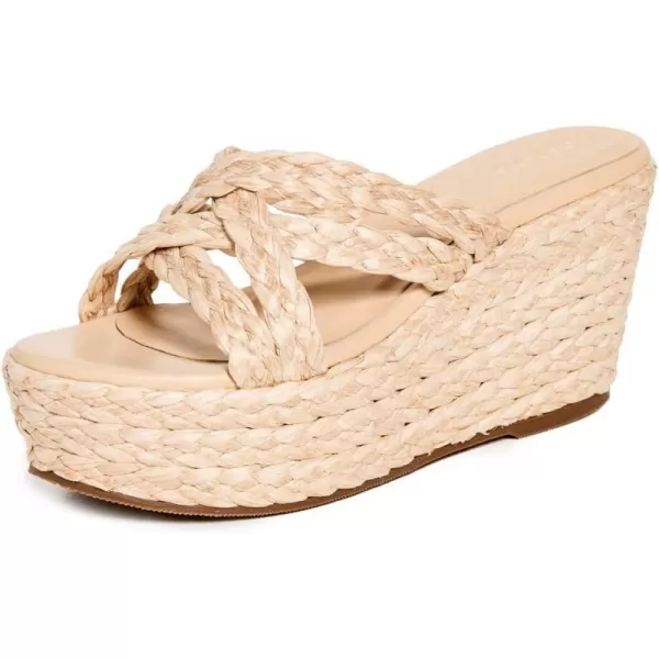 KAANAS Womens Guadalupe CrissCross Raffia WedgeNatural