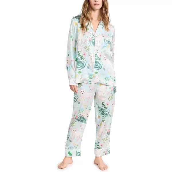 Karen Mabon Womens Artic Fox Long PJ SetIce Blue