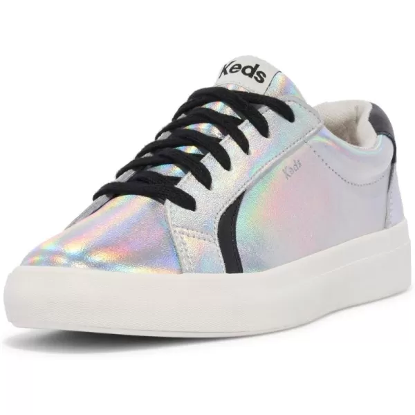 Keds Womens Pursuit Lace Up SneakerSilver Iridescent Leather