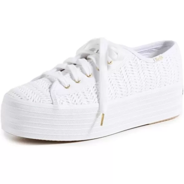 Keds Womens Triple Up Canvas SneakerWhite Raffia