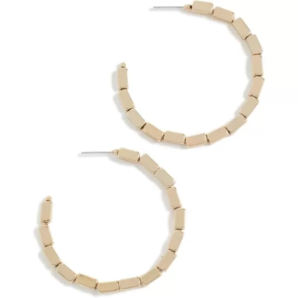 Kenneth Jay Lane Womens Barrel Bead Hoop EarringsPolished Gold