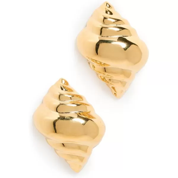 Kenneth Jay Lane Womens Polished Shell EarringsGold