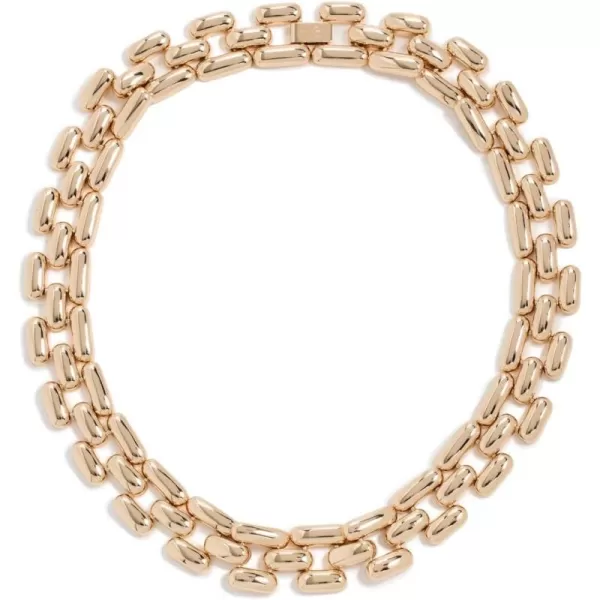 Kenneth Jay Lane Womens Square Link Chain NecklacePolished Gold